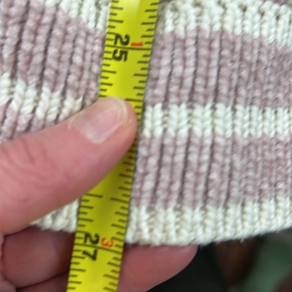 Anthropologie Saturday Sunday pink  cream chenille blanket poncho / cape - Picture 9 of 10